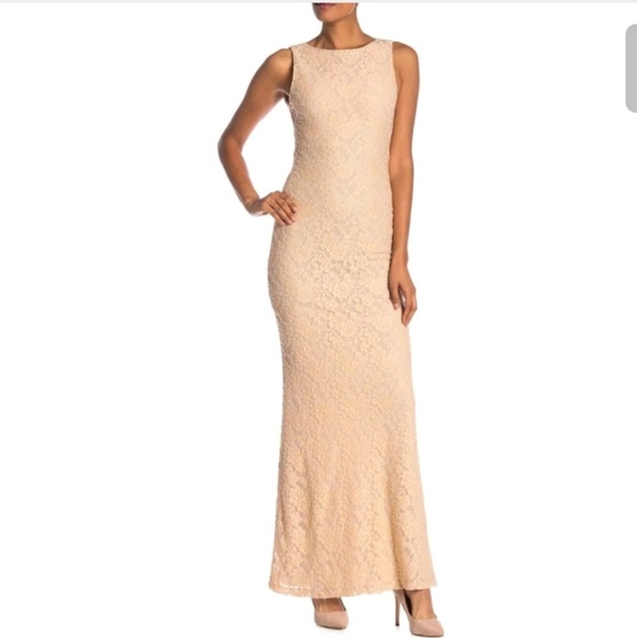 Alice + Olivia Sachi Blush Lace Overlay Dress - Picture 1 of 2